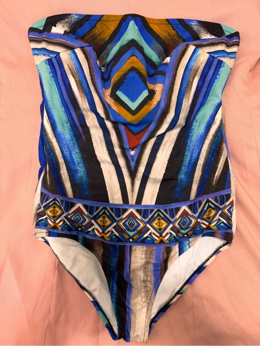 Masquenada Blue Multicolor One-Piece Swimsuit Size XL - runs a bit small